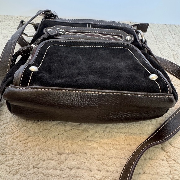 Cold water creek black leather crossbody purse - Picture 4 of 10